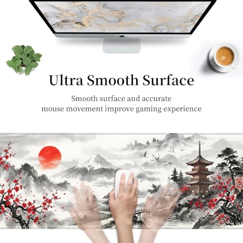 Extended Gaming Mouse Pad, Large Mouse Mat, XL Desk Pad for Keyboard and Mouse, Non-Slip Rubber Base & Stitched Edges for Gamer Office 31.5x11.8 in - color: 17