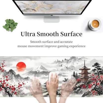 Extended Gaming Mouse Pad, Large Mouse Mat, XL Desk Pad for Keyboard and Mouse, Non-Slip Rubber Base & Stitched Edges for Gamer Office 31.5x11.8 in - color: 17