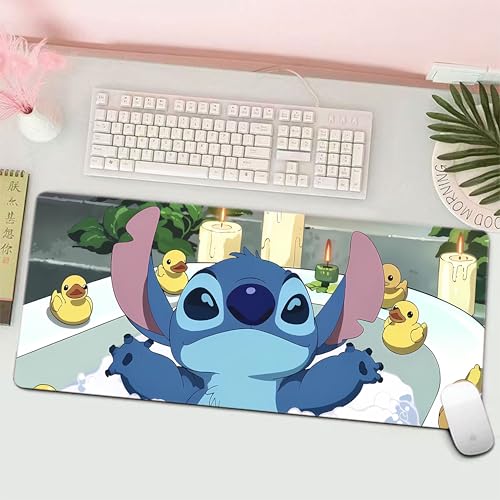 Stitch Pattern Extended Gaming Mouse Pad, 31.5 x 11.8 Inches Non-Slip Keyboard Mat with Stitched Edge for Gaming & Office (Stitch) - color: Stitch