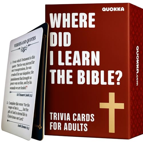Quokka Trivia Game for Families - Fun Educational Trivia Cards | Bible Game with 500 Trivia Question for Christians – Religious Gifts for Adults and Family - 4 Categories to Learn and Play - color: Brown