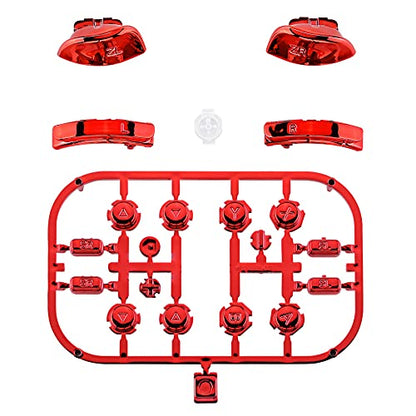 eXtremeRate Complete Replacement Buttons for Nintendo Switch Joycon and Nintendo Switch OLED, ABXY Button Home Direction Plus Minus L R ZL ZR SR SL Trigger for Joycon Controller, Red Chrome - color: Chrome Red
