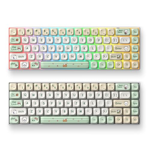 Keycap 60 Percent PBT for Mechanical Keyboard-139 Key, Dye-Sublimation Cute Keycaps MOA Profile Custom Keycaps for 61 68 87108 Mechanical Keyboard(Green) - color: Green Dog MOA