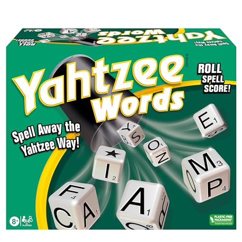 Winning Moves Yahtzee Words, Family Word Game Version of Yahtzee | with Dice Cup, 2 or More Players, Ages 8+