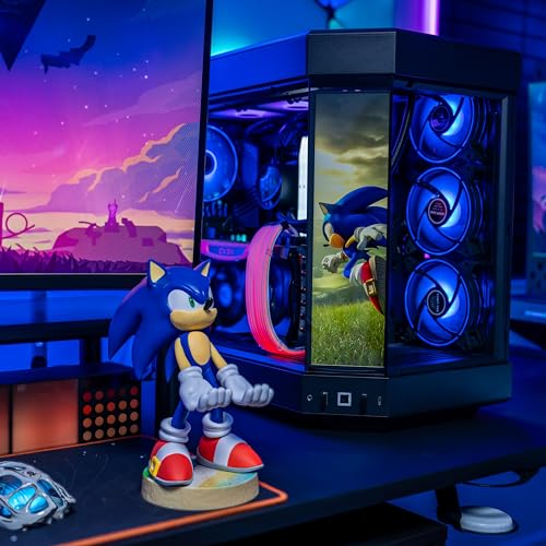 Cableguys Modern Sonic Controller Holder & Phone Stand - Gaming Setup Accessories for Desk and Game Room, Controller Stand Compatible with Xbox, PlayStation & Most Standard Game Controllers