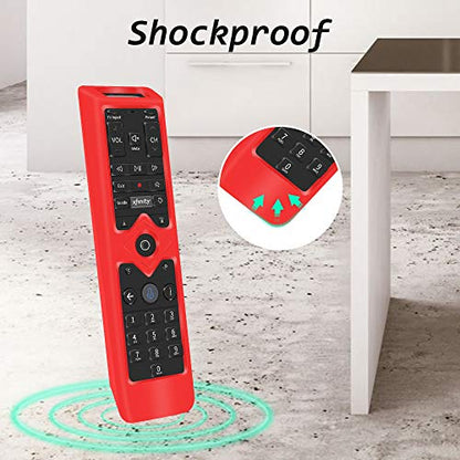 Silicone Protective Case for XFinity Comcast XR15 Voice Control Remote, Remote Case Holder Skin Protector Sleeve, Thicken Layer Shockproof Bumper Battery Cover - Red - color: Red