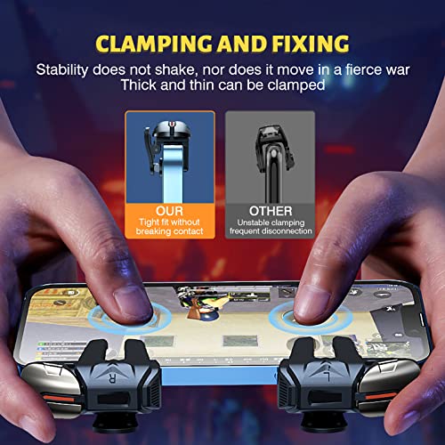 Newseego for 2022 New Model Mobile Game Controller Trigger, Mobile Game Accessories 6 Finger Trigger Sensitive Target Buttons Smartphone Game Controller Gamepad for PUBG/Survival Rules - color: Clear
