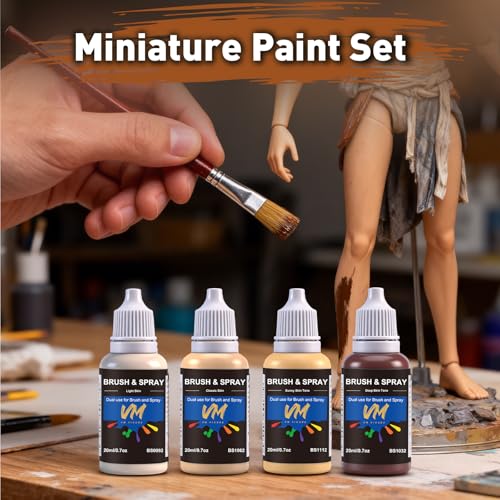 VM 8 Color Skin Tone Paint Set,Flesh Tone Model Paint Kit for Artists, Crafts, Miniature Figures, Bust Painting,Modeling Acrylic Paints 8 Bottles x 20ml (0.67 fl.oz.) - color: Skin Tone Color Set 8 Bottles