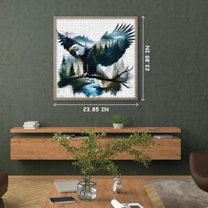 Bald Eagle Puzzles for Adults 1000 Pieces, Fantasy Landscape Animal Bird Puzzle, Nature Forest Plant Scenic Impossible Jigsaw Puzzle - style: Bald Eagle Puzzles