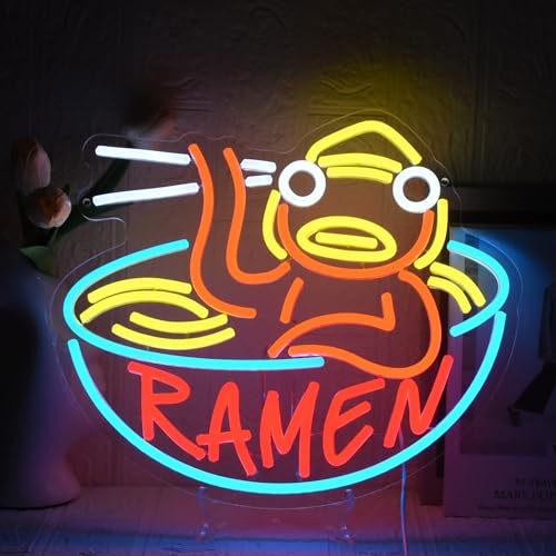 Ramen Neon Sign Noodle LED Neon Lights Dimmable Ramen Neon Light Sign Cartoon LED Neon Signs for Noodle Kitchen Restaurant Pub Home Room Cafe Club Shop Sign Decor - color: Ramen