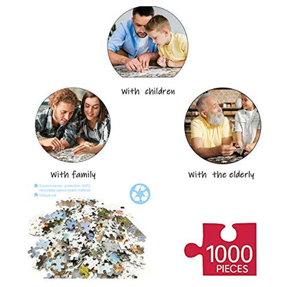Puzzles for Adults 1000 Pieces Jigsaw Puzzles for Kids Challenging Game Toys Puzzle for Parents, Friends, Lovers and Children, Aegean Sea 27" x 20" - color: Aegean Sea