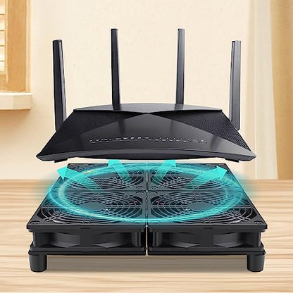 Wathai 120mm x 4 Router TV Box Fan 110v 240v Big Airflow Speed Controller | High Speed 4 IN 1 Fan for DIY Gaming Consoles, Amplifiers, Xbox, Laptop Stand, Mining Machines Devices Cooling - style: 120mm x 4 Fan