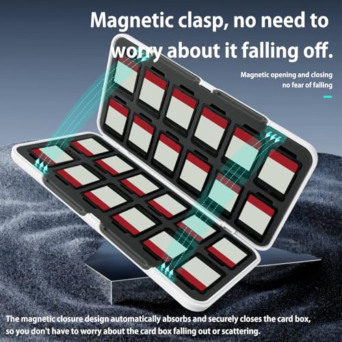 ONETIAOLONG Switch Game Case Holder for Switch 2 & OLED & Lite with 24 Cartridge Slots and 48 Micro SD Card Storage with Magnetic Closure,Protective Hard Shell and Soft Lining for Easy carrying - color: White, style: 24-slots