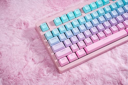 ZORNHER ZH980 Mechanical Keyboard,95% Pink & Blue Creamy Keyboard with Number Pad,Gaming Keyboard Full Size,Shine Through PBT Keycaps,Creamy Sounding Linear Switches - color: Pink & Blue Grandient, size: Creamy Switch