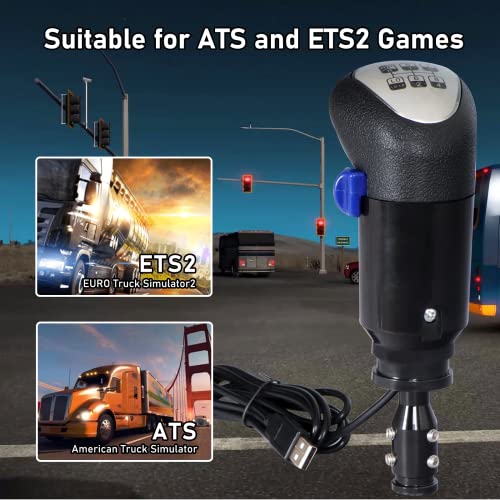 XSLOER USB Truck Simulator Shifter - Gearshifter Knob for ATS ETS2 PC Racing shifter For THRUSTMASTER TH8A and Logitech G29 G27 G25 G920 H Gearshift USB shifter Knob