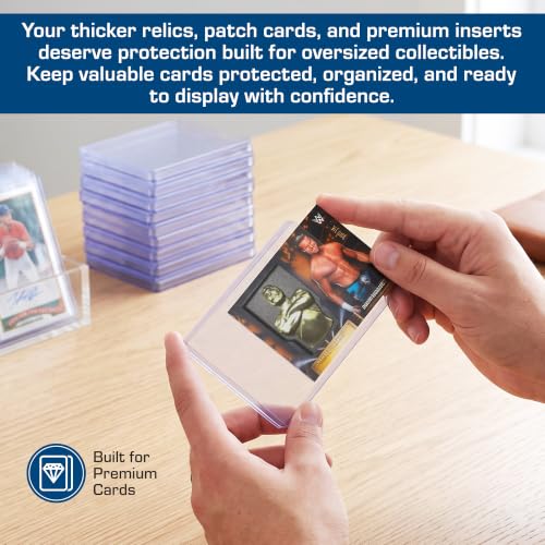 BCW 197 PT. Thick Card Topload Holder - Pack of 10 | Durable Rigid PVC Toploader | Toploaders for Memorabilia, Jersey, Patch, and Relic Cards | Ideal for Collectors and Hobbyists