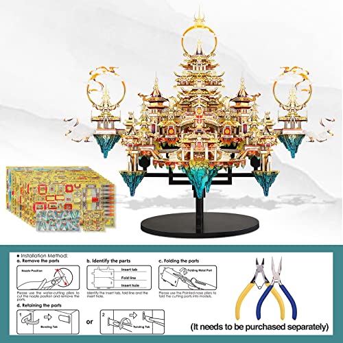 Piececool 3D Metal Asian Puzzles Model Kits- LINGXIAO Palace Metal Building Kits for Adults, Brain Teaser Puzzle DIY Handcraft Best Gifts for Man Woman Family - color: Lingxiao Palace