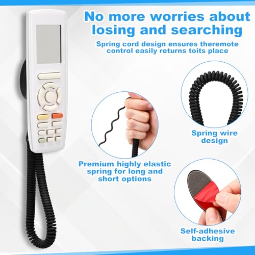 8 Pack 70 Inch Magnetic Remotes Control Holder with Spring Ropes Retractable Cord Remote Holder Wall Mount Anti-Loss Remote Control Leash Wall Mount for Projector TV Fan Couch, Bedside Table - size: 70 Inch