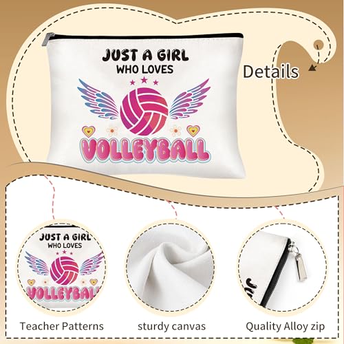 Volleyball Gifts for Teen Girls & Women, Pink Volleyball Accessories Includes 16oz Glass Cups, Makeup Bag, Socks, Keychain, and Bracelets, Senior Night Gifts for Team Players Sports Lovers