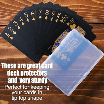 Queekay 36 Pcs Playing Card Cases Plastic Trading Card Deck Holders Clear Empty Storage Box Organizers for Gaming, 3.8 x 2.7 x 0.8 Inch