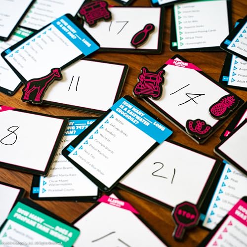 How Many What?! Board Game, Hilarious Party Game of Absurd Comparisons, Guess Sizes in The Most Ridiculous Ways, Fun for Families, Friends & Game Nights, 3-8 Players, Ages 10+, 20 Min Playtime