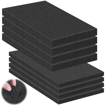 MYFAMIREA 8 Pcs Pick and Pluck Foam Sheets 2 Size Polyurethane Apart Foam Inserts Pads with Bottom Use for Camera, Interlocking Case, Tool Box, Storage Drawer(4P 16" x 12" x 0.8", 4P 16" x 12" x 0.4") - size: 2 Sizes - 8 Pcs -16 Inches Length