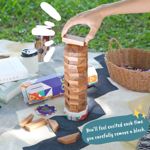 BSIRI Octa Tumbling Tower Game - Wooden Stacking Game, Outdoor Games for Adults and Family, Ideal for Game Night, Home Decor for Living Room, Classroom, Office - style: Octa Tumbling Game
