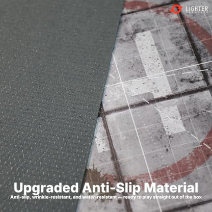 44'' x 60'' Battle Mat Gridded War-Gaming Mat for WH40K 11th Edition - Made of Synthetic Leather, 1.2mm Thickness (Adamant Bastion: Sector XI)