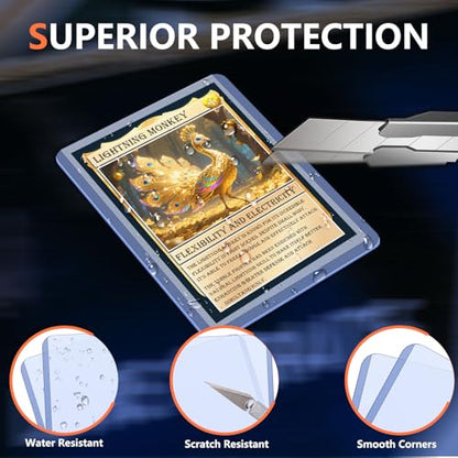 300PCS Card Sleeves Top Loaders for Trading Cards, 3" x 4" Hard Plastic Toploaders, Baseball Penny Card Protectors, Trading Card Holder for MTG, TCG Cards(100 Toploaders + 200 Soft Card Sleeves) - size: 100 Toploaders + 200 Soft Card Sleeves