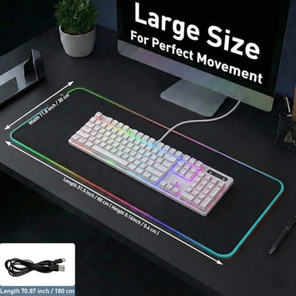 Large RGB Gaming Mouse pad | Extended LED Desk Pad with 13 Lighting Modes, Waterproof, Non-slip, 31.5 inch x 11.8 inch - size: 31.5L x 11.8W inches