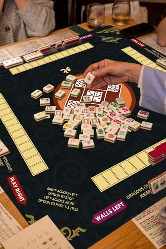 Mahjong Mat for Table, 31.5x31.5Inch American Mahjongg Table Mat (Black1) | Anti-Wrinkle&Foldable Neoprene Mahjongg Travel Mat for Table with Learning Rule, Anti-Slip Noise Reduction Includes Carry Bag - color: Black-12