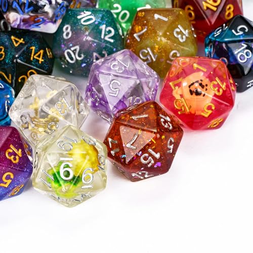 10 Pack D20 Dice Random Color 20 Sided Dice D20 for DND RPG Tabletop Games - color: 10pcs D20 Random Color