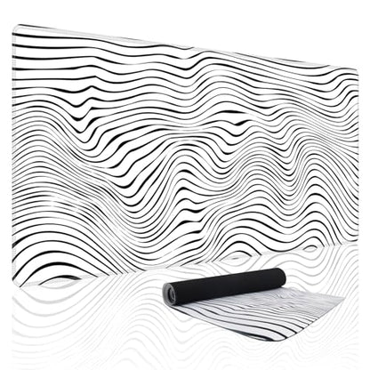 Baziabbo Desk Mat,XXL Extended Large Mouse Pad,Gaming Mousepad with Stitched Edge,Non-Slip Rubber Base Keyboard Desk Pad for Home Office Study Game (Lines) - color: Lines