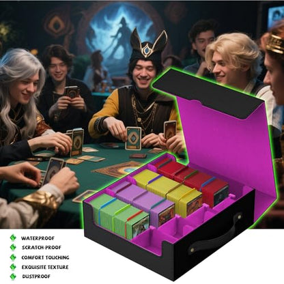 MTG Deck Boxs, Trading Card Storage Box, Card Storages Boxes, bulk card storage, Commander Decks Boxes, Sports Cards Storages, Mtg Commander Deckes Boxes,Deck Boxss Mtg (Black and Purple)
