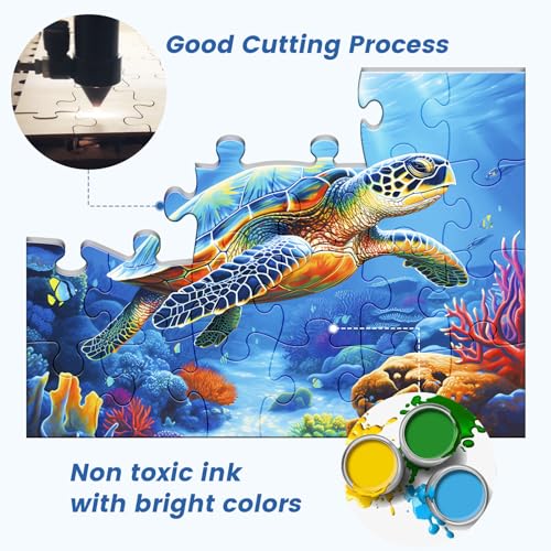 6 Pack 24 Large Piece Puzzle for Seniors Dementia Alzheimer's Products | Dog Turtle Lion Fruit Jigsaw puzzle for Elderly Adults Alzheimer's Easy Puzzles Gift Memory Games for Patients 6 Storage Bag - style: 24 Large Pieces