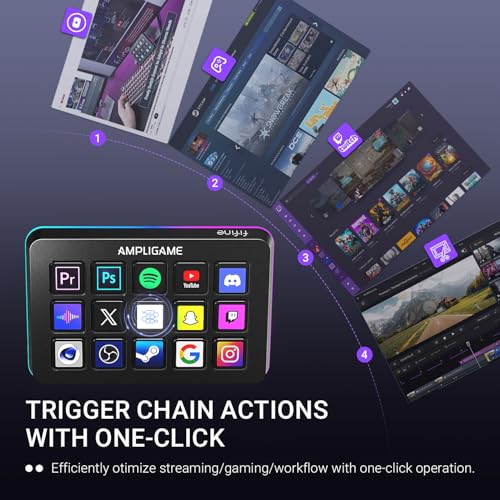 FIFINE AmpliGame Stream Controller with 15 Macro Keys, Streaming Keyboard with Trigger Actions in OBS/Twitch/YouTube/Streamlabs, Shortcut Buttons Keypad Works with Mac and PC-D6 - color: Black