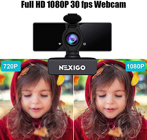 NexiGo 1080P Business Webcam Kits, N660 HD Web Camera with Microphone and Privacy Cover, Software Control, Enhanced Video Conference Lighting Kit with Webcam Style Clip, for Zoom/Skype/Teams