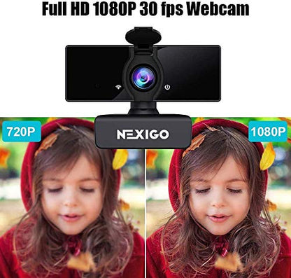 NexiGo 1080P Business Webcam Kits, N660 HD Web Camera with Microphone and Privacy Cover, Software Control, Lightweight Mini Tripod, Extendable Stand, for Zoom/Skype/Teams