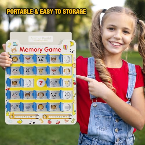 HONGID Matching Memory Game for Kids Age 3 4 5 6 7 8 9,Toddler Kids Travel Toys,Board Game,Road Trip Essentials for Toddler Boys Girls,Christmas Birthday Gifts Stocking Stuffers for Kid