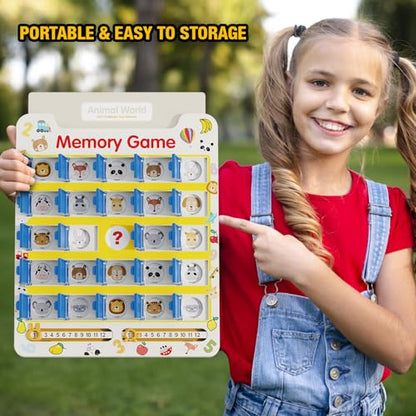 HONGID Matching Memory Game for Kids Age 3 4 5 6 7 8 9,Toddler Kids Travel Toys,Board Game,Road Trip Essentials for Toddler Boys Girls,Christmas Birthday Gifts Stocking Stuffers for Kid