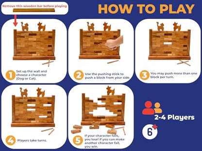 BSIRI Wooden Brick Wall Balancing Game | With Characters, Classic Brick Board Games - style: The Wall Game
