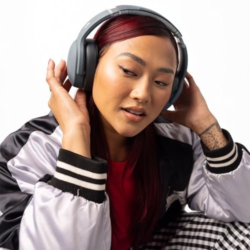 Skullcandy Crusher Evo Wireless Bluetooth Headphones with Multi-Sensory Bass, Noise Isolating Over-Ear Fit, Up to 40 Hours Battery, Microphone for iPhone Android - Chill Grey - color: Chill Grey