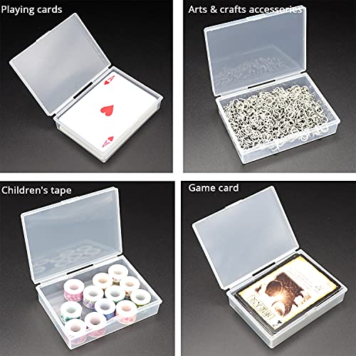 SOSOHOME 6 Pack Playing Card Deck Boxes Fits Baseball Trading Cards, Gaming Cards, Empty Plastic Storage Box, Snaps Closed
