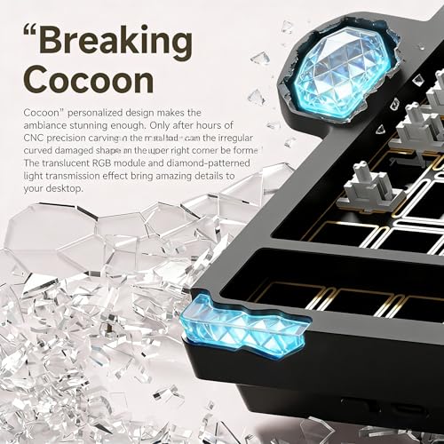 STARS21 Mechanical Number Pad,Aluminum CNC VIA/QMK Programmable Macro Numpad Gasket Hot Swappable Wireless Numeric Keypad BT5.0/2.4Ghz/USB-C RGB Gaming Keypad for Laptop/PC/Office (White-Black) - color: White-Black