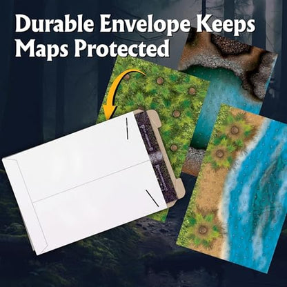 Arcknight The Uncharted Isles Roleplaying Battlemaps; 16 Modular RPG Maps in 8 Double-Sided Pages, 1" Square Grid, Modular & Versatile Design for Tabletop Gaming - for Dungeons & Dragons & Pathfinder - style: Uncharted Isles