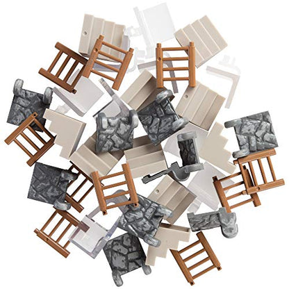 Monster Adventure Terrain- 40pc Painted Ladders and Stairs Bulk Set- Stackable 3-D Tabletop Customizable World Builder Compatible with DND Dungeons Dragons, Pathfinder, and All RPG Games - color: Ladders & Stairs Accessory Set