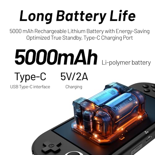 Trimui Smart Pro-S 4.96″ Retro Handheld Game Console, Allwinner A523 Octa-Core 2.0GHz, Mali-G57, Active Cooling, L3/R3, Linux, 8GB + microSD (RED-No Card) - color: Red-no Card