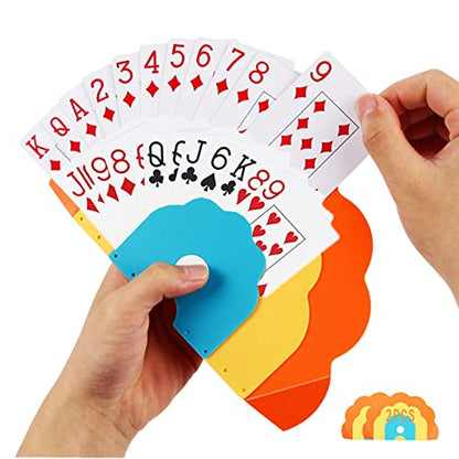Hands-Free Card Holders for Kids: 2 PCS Portable Set Poker Parties | 20-30 cards | reusable BPA-free light plastic | hands-free kids/adults ideal travel/party/family nights | dual-slot fan view - size: Set of 2