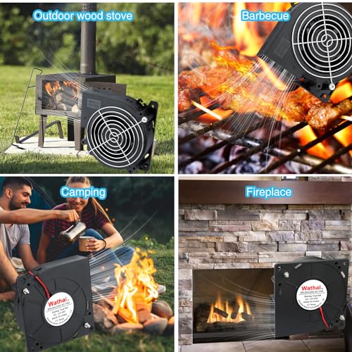 Wathai IP67 12V DC 120mm Waterproof Centrifugal Blower Fan Brushless 2Pin | Dual Ball Brushless Motor 5inch 2Pin High Airflow for DIY Inflatable or Exhaust Cooling - size: 120x32mm