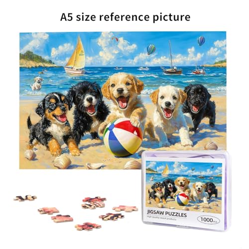 Funny Dog Puzzles for Adults 1000 Pieces - color: Dog Beach Puzzle, size: 1000PCS
