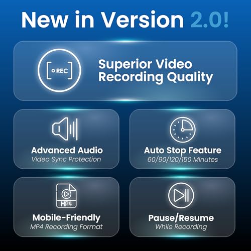 ClearClick Video to Digital Converter 2.0 (Second Generation) - Record Video from VCR's, VHS Tapes, AV, RCA, Hi8, Camcorder, DVD, Gaming Systems [Requires Working VCR/Camcorder & Tapes]